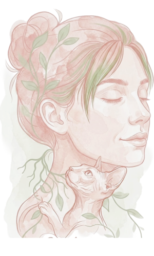 Le visage d'une femme et d'un sphynx